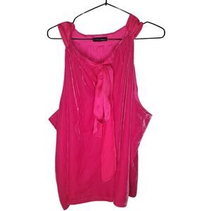 J.Crew Velvet Halter Bow Tank Top Barbie Pink 3X Sleeveless Party Club